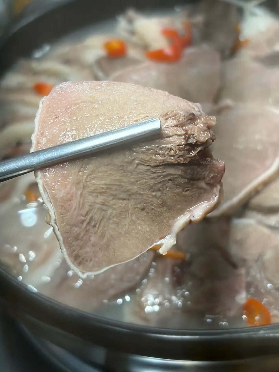 Close-up of a tender cross-section of suyuk