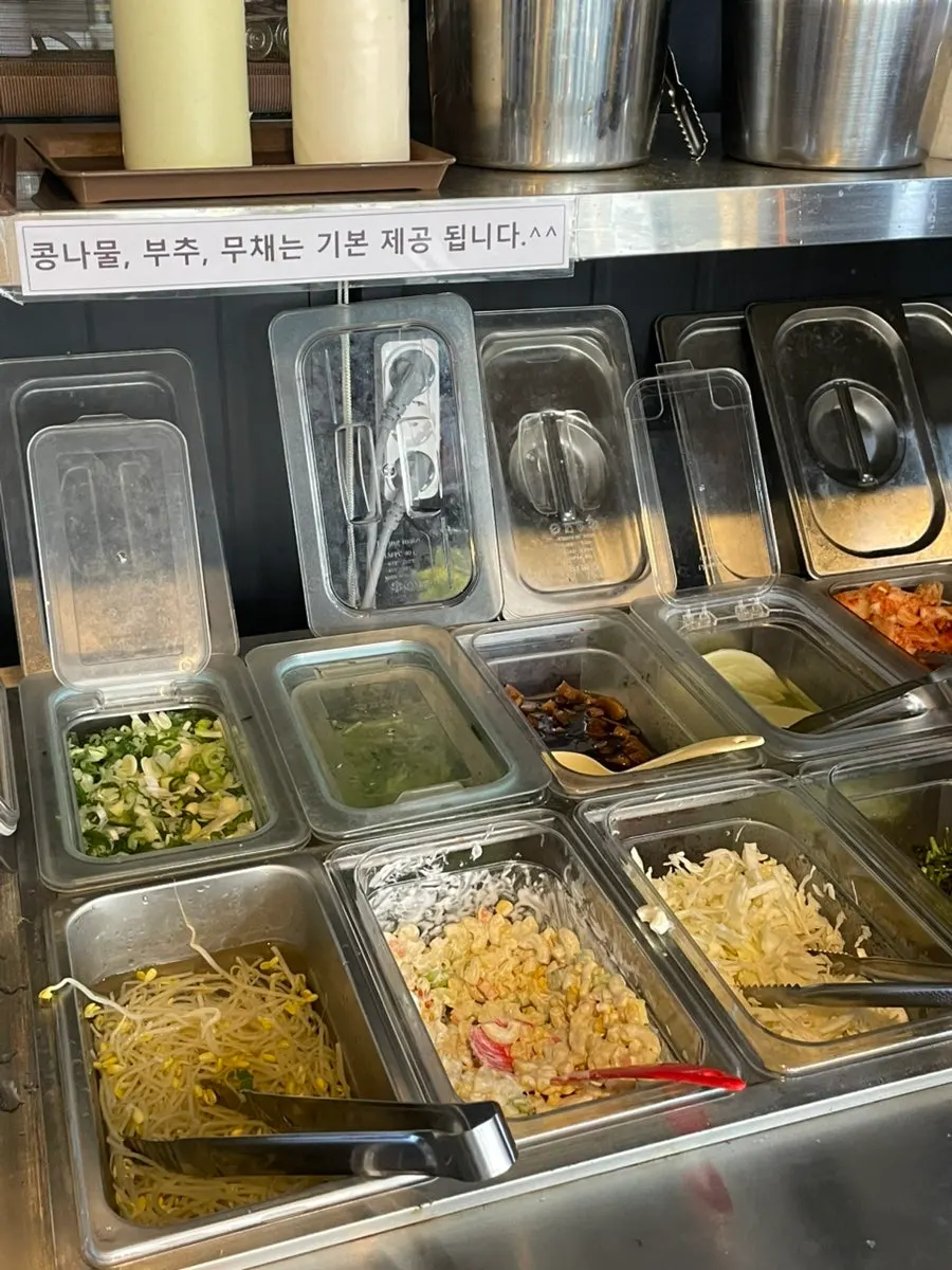 Plate of food from the self-serve bar