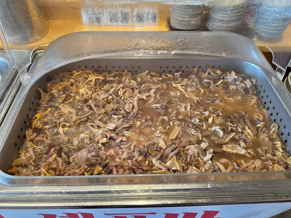 Organ meat cuts placed at the self-bar