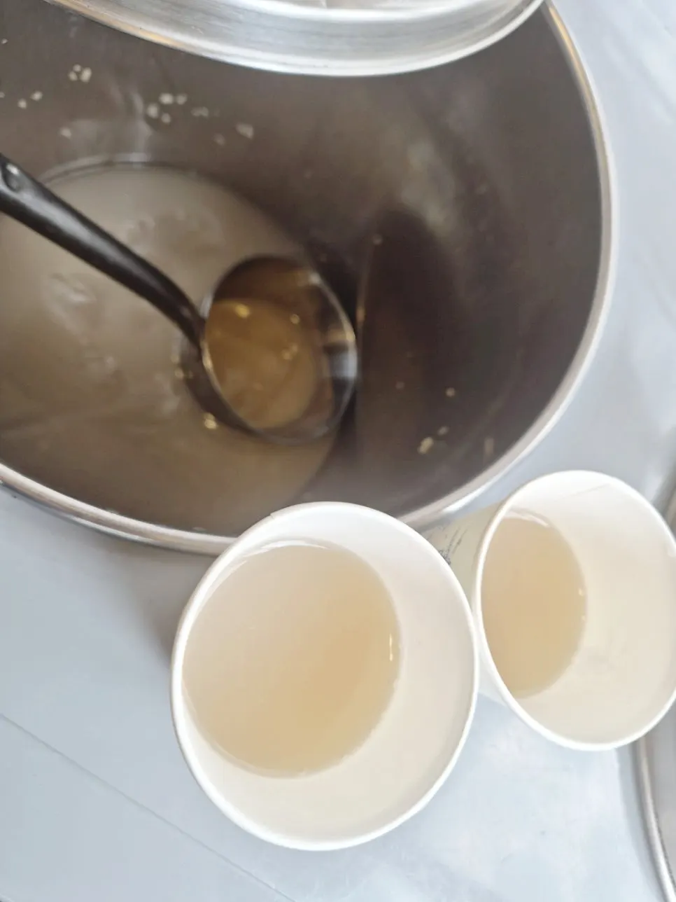 A glass of house-made sikhye