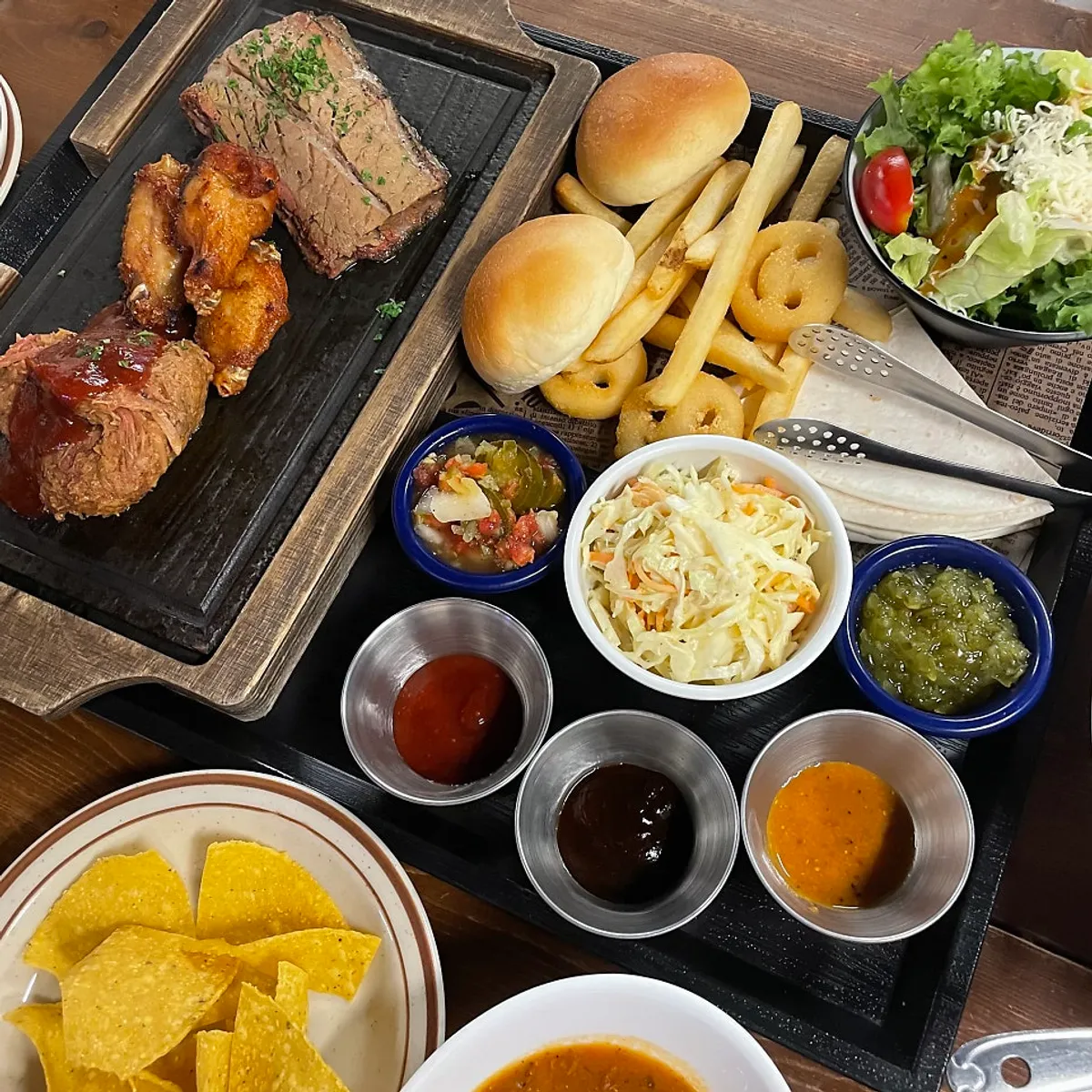 Two-person Texas platter set