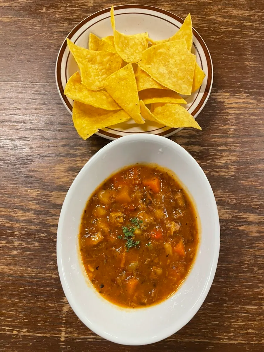 A bowl of homemade beef stew