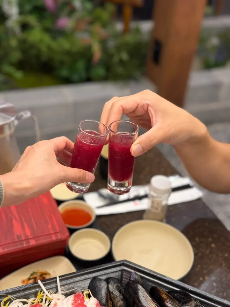 A glass of wine slush enjoyed as an aperitif