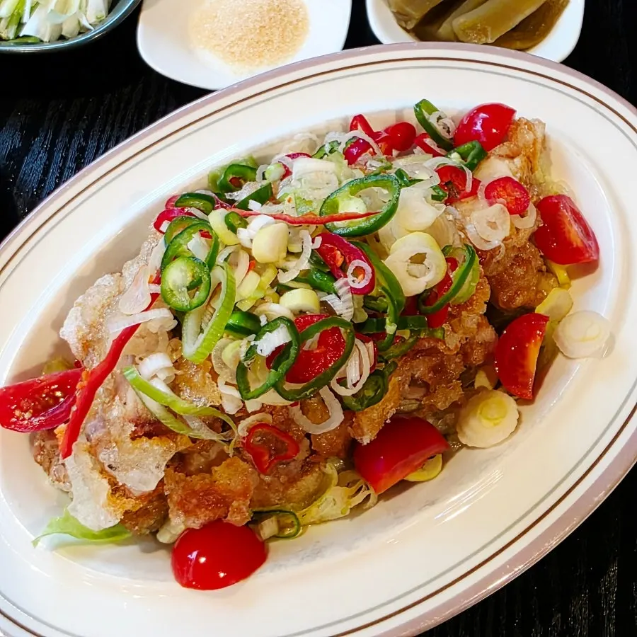A plate of crispy yurinji at Panda Dim Sum