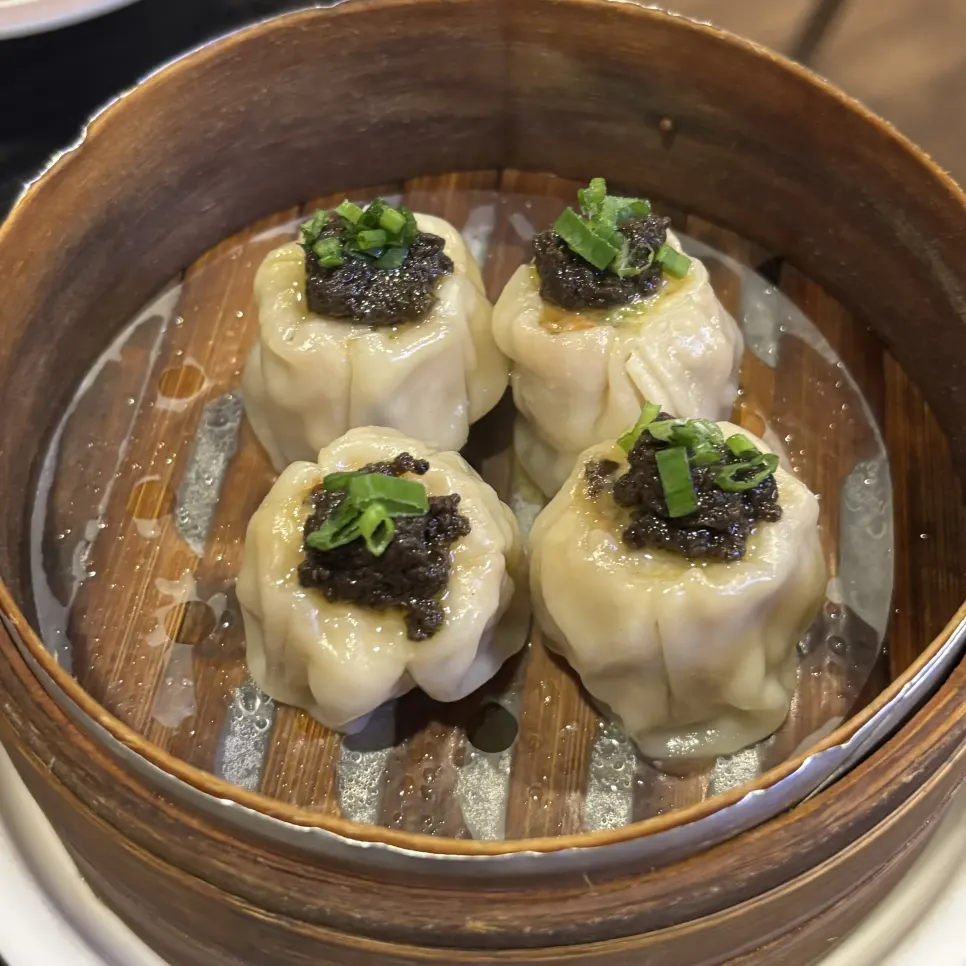 A plate of Panda Dim Sum's truffle shumai