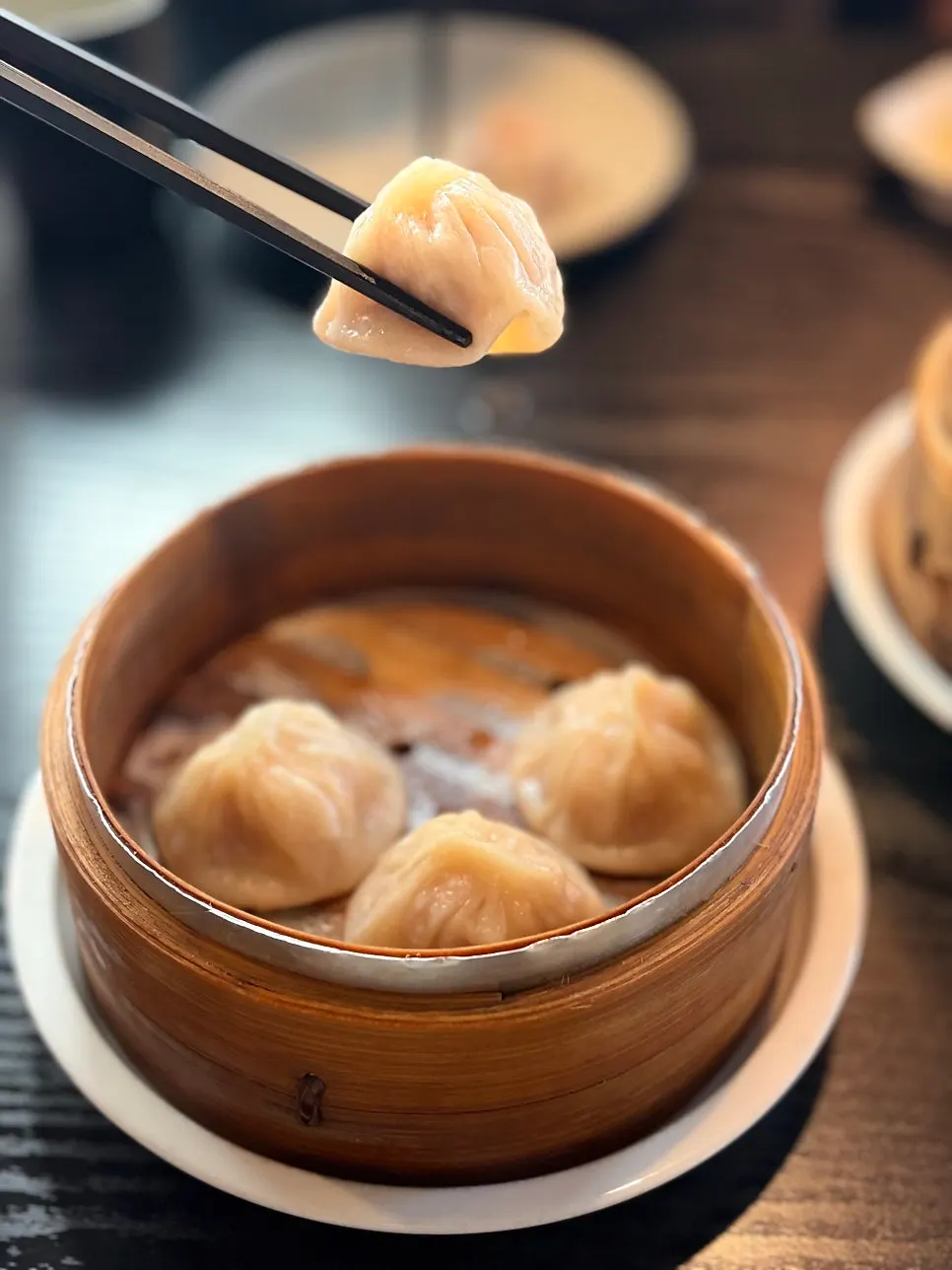 식사를 마친 판다딤섬 테이블