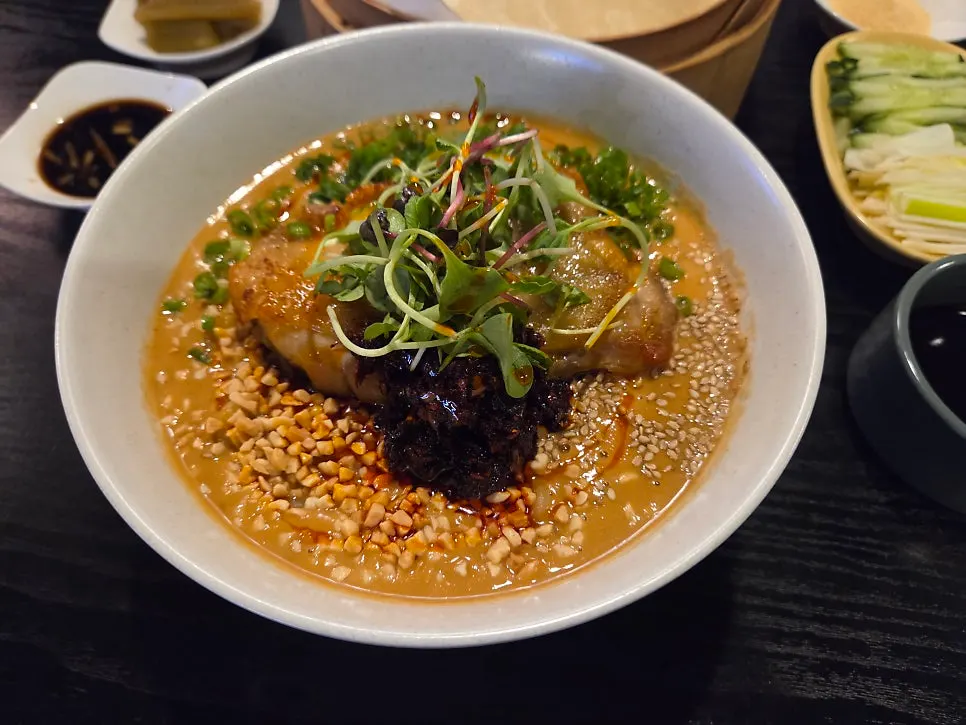 Close-up of the truffle shumai