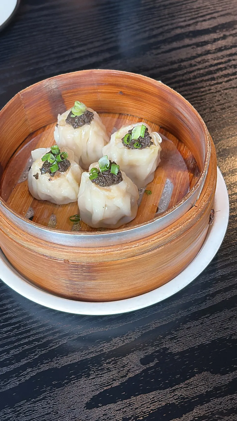 A plate of Panda Dim Sum's truffle shumai