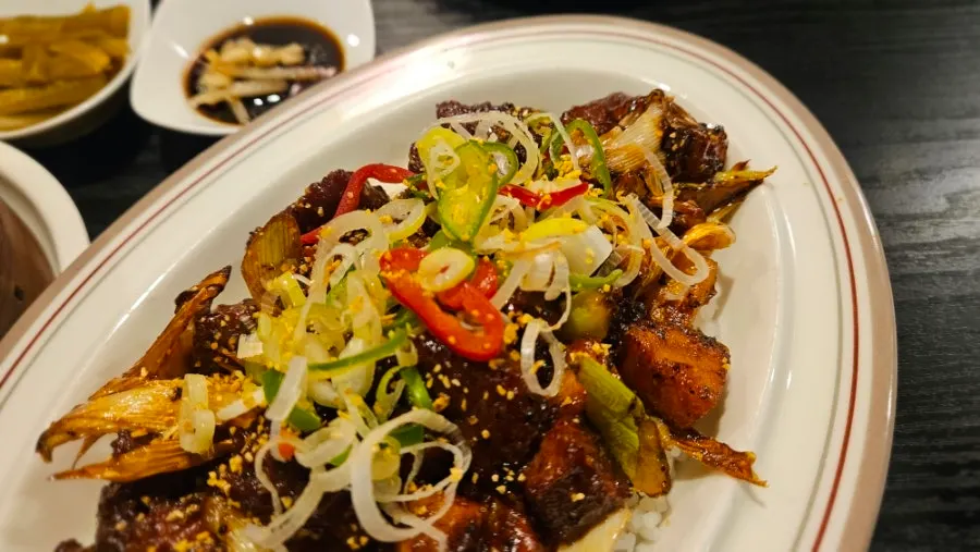 Half Peking duck served on a plate