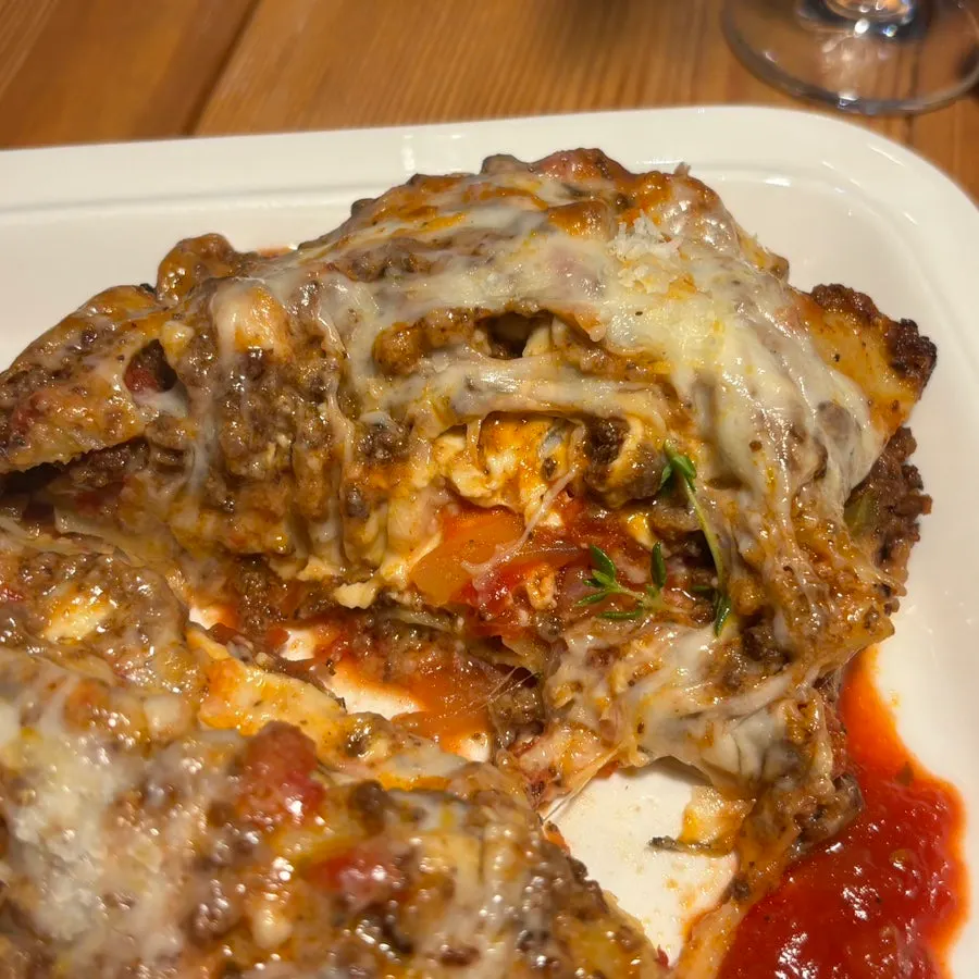 Layered house-made ragù lasagna