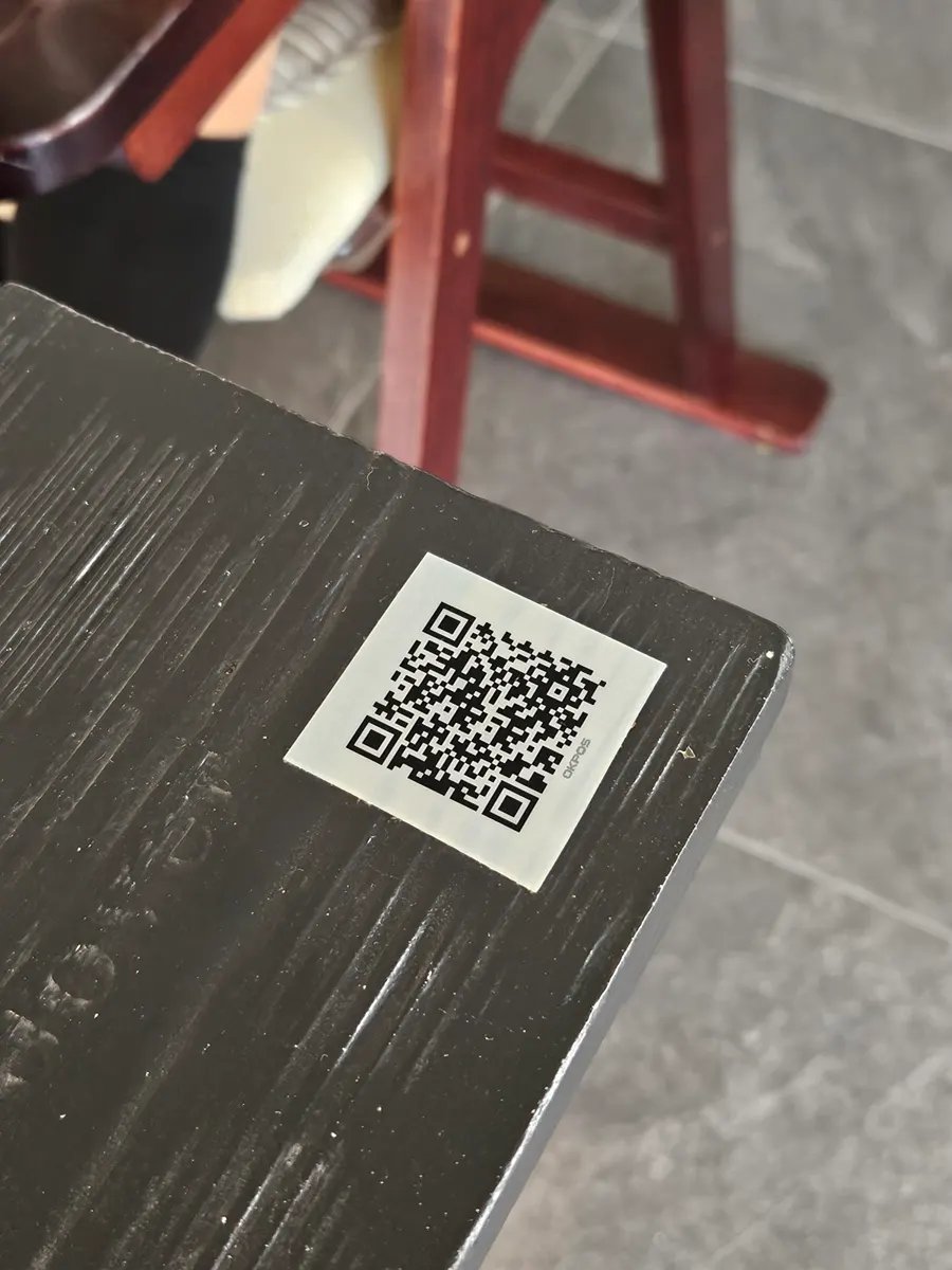 An Andover table with QR code ordering