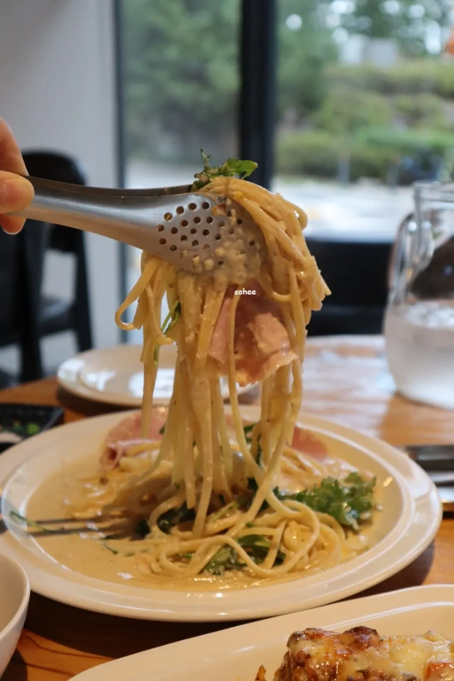 Vertical close-up of the burrata cheese