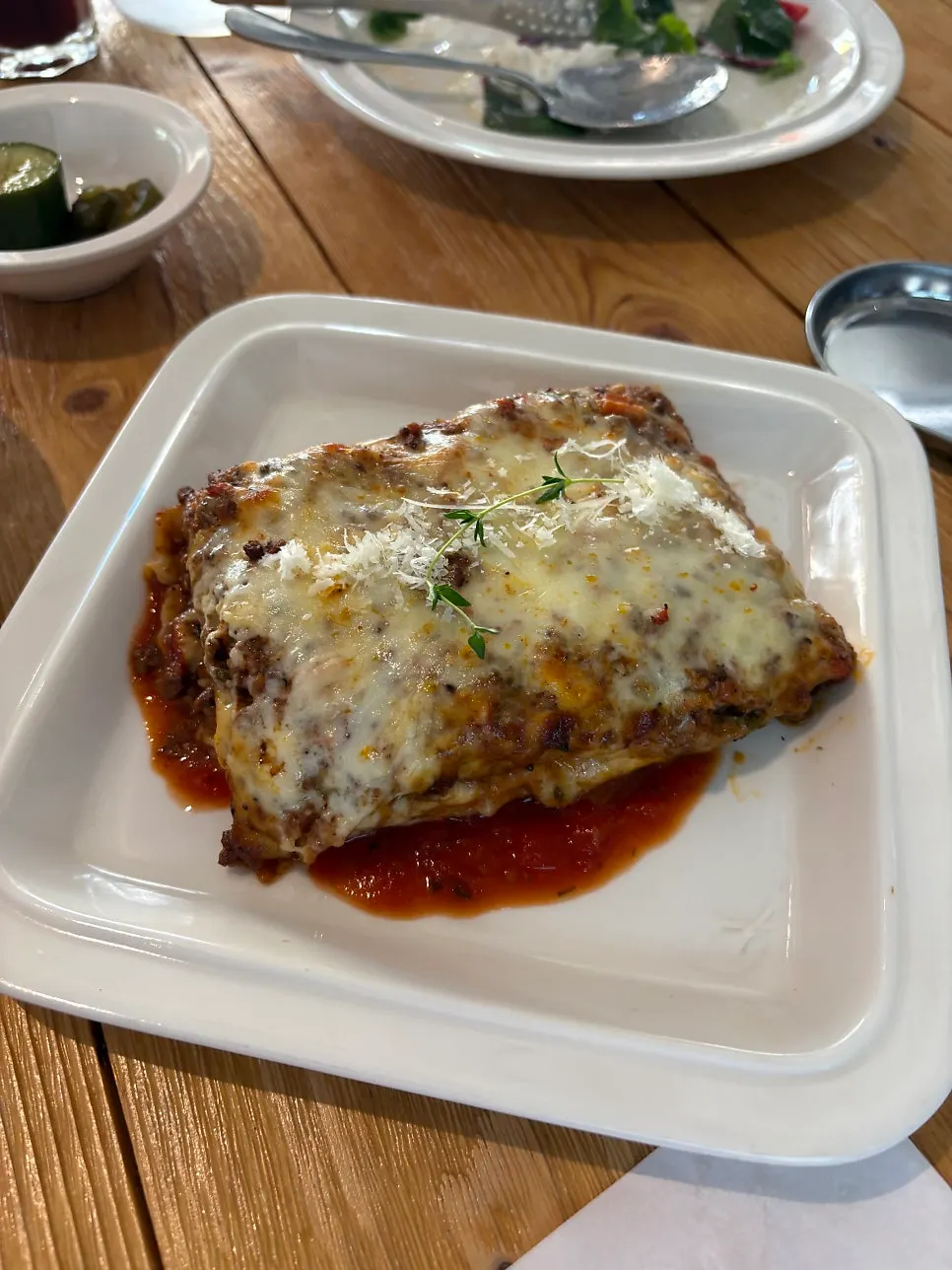 A plate of Andover's 650g lasagna