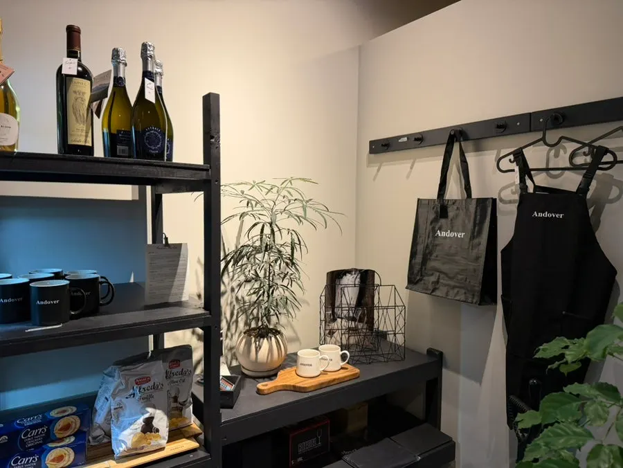 Merchandise displayed at Andover