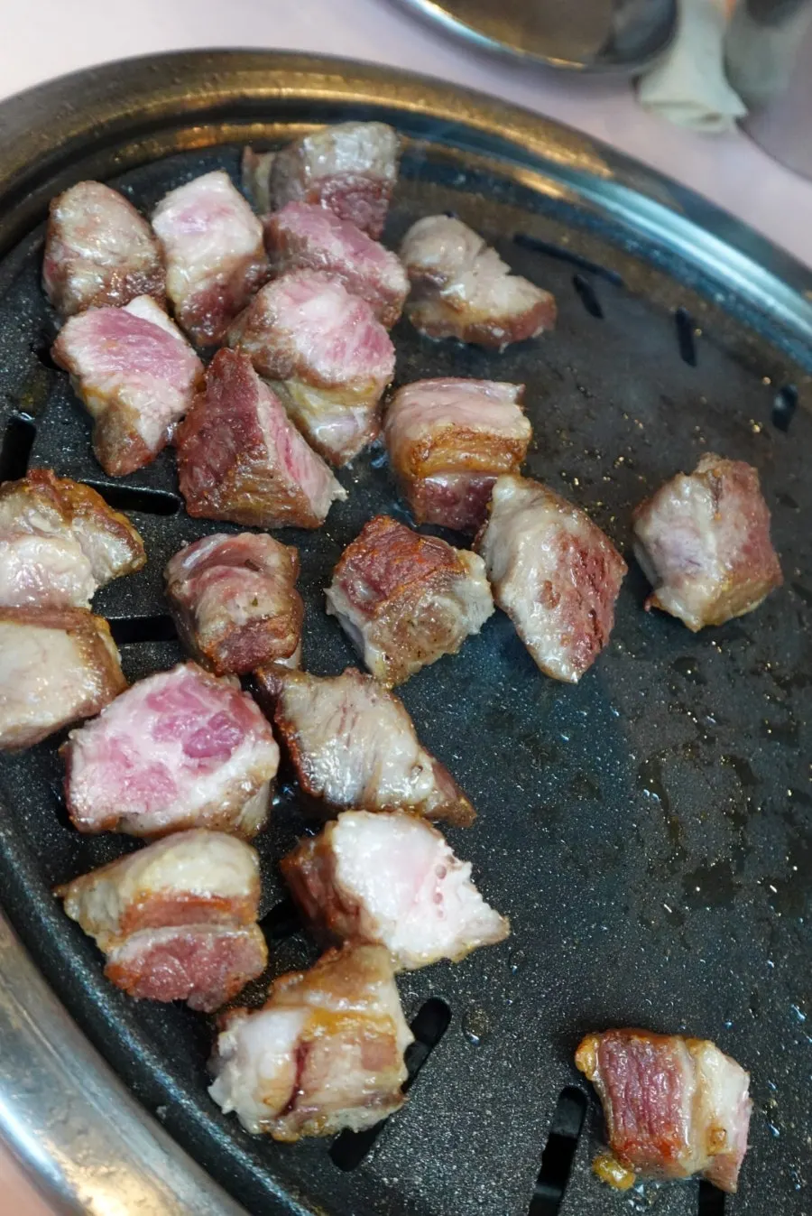 Pork neck cut into bite-sized pieces