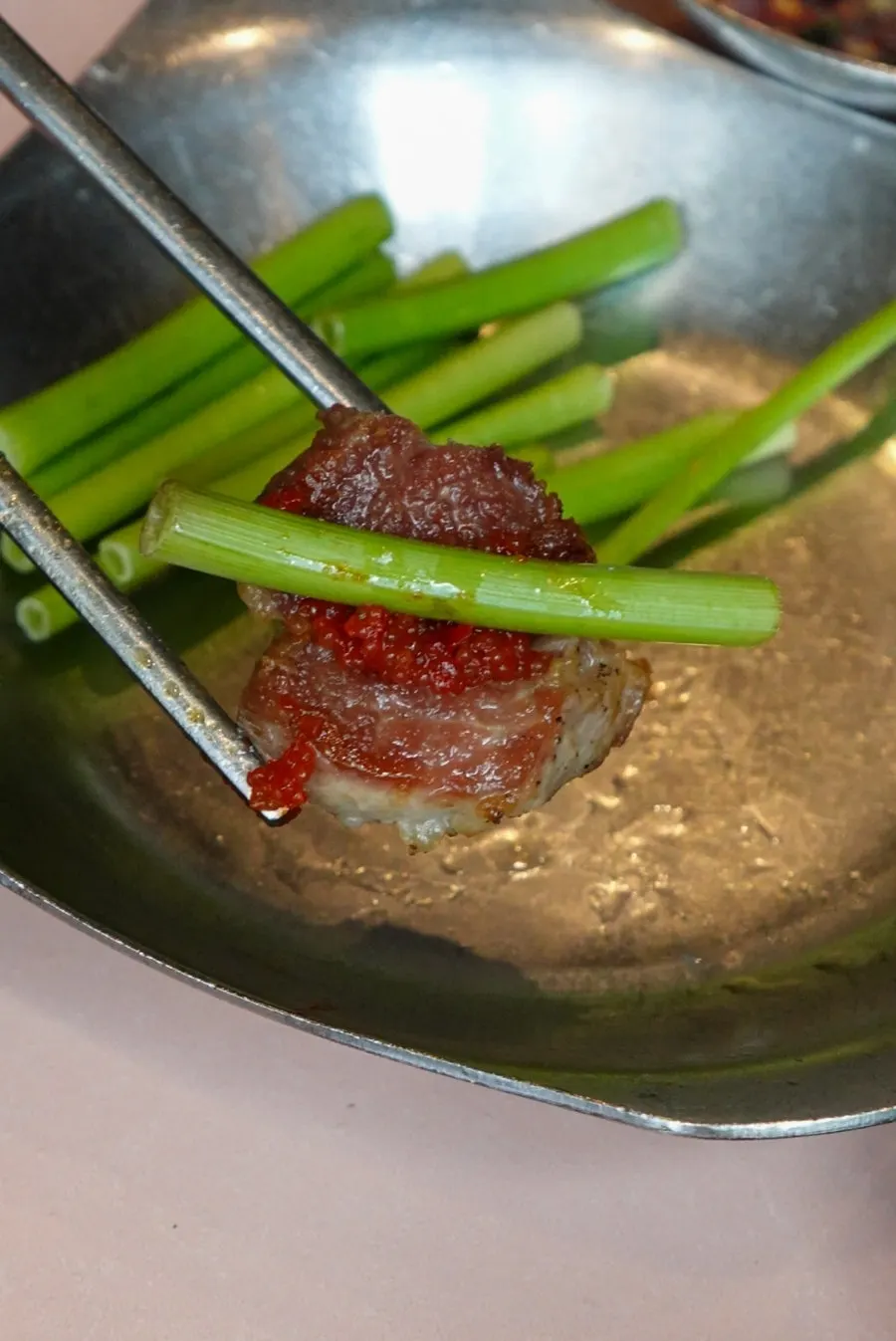 Iberico pork neck topped with herring roe sauce