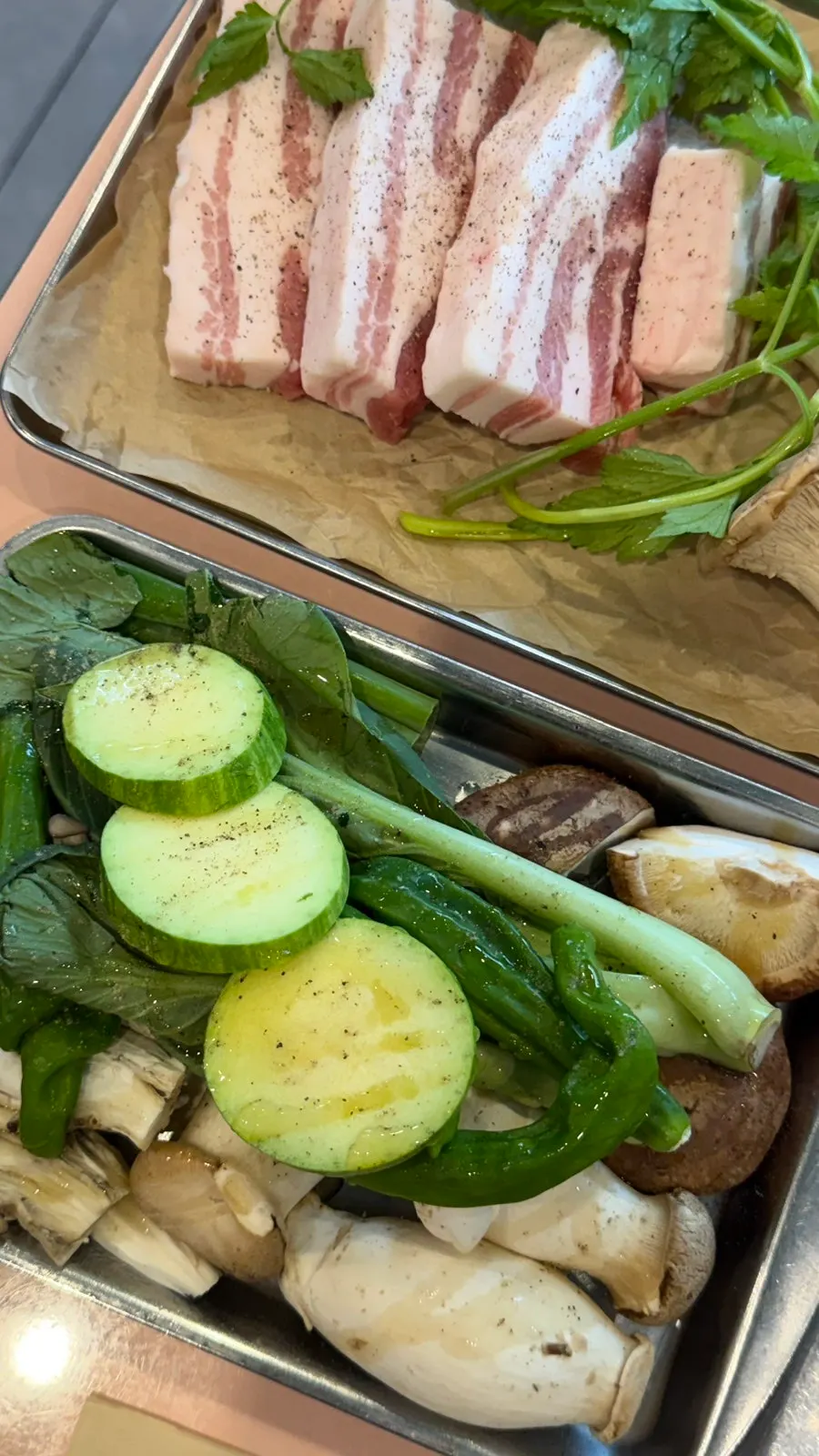 Plate of grilled mixed vegetables that were added to the order