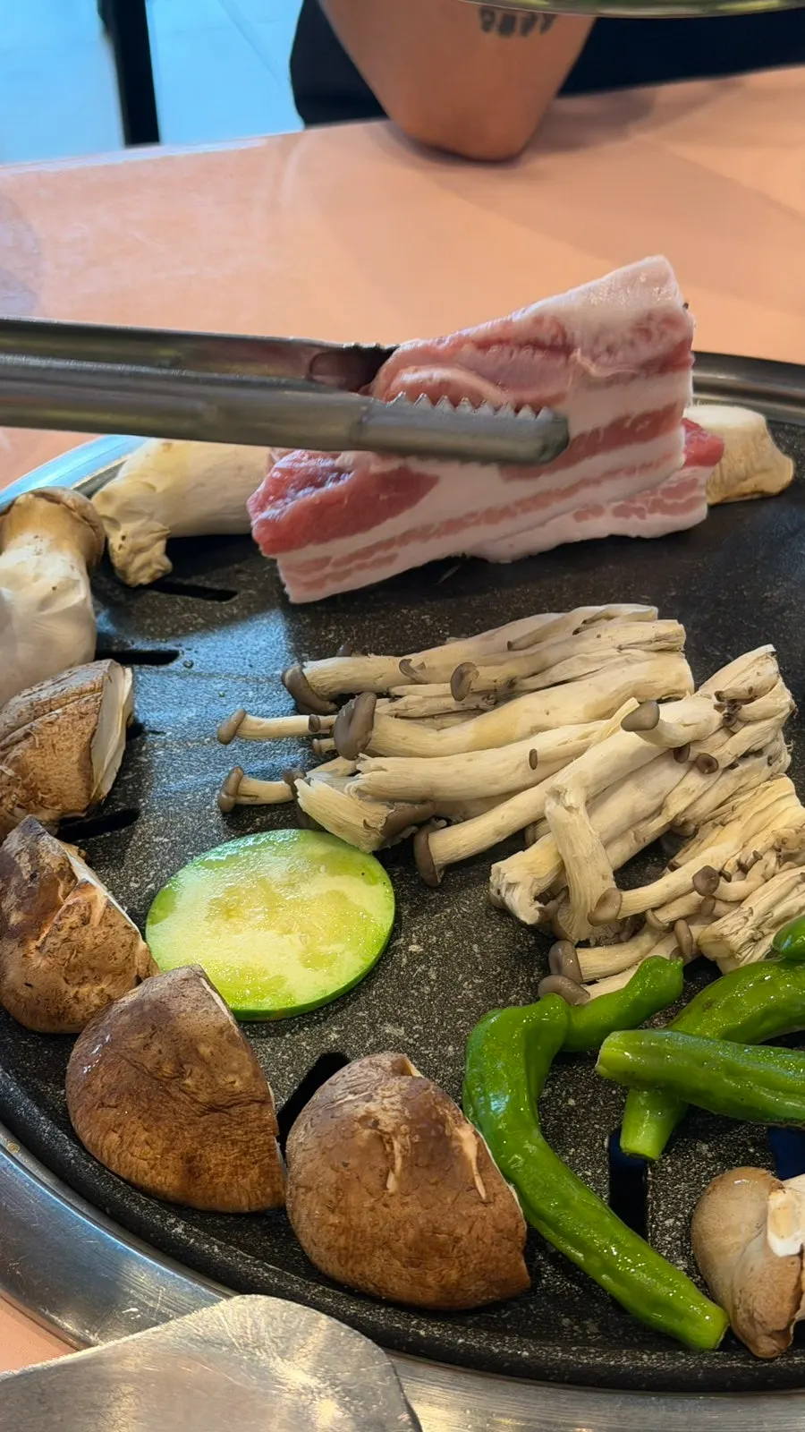 Close-up of grilled mixed vegetable ingredients before cooking