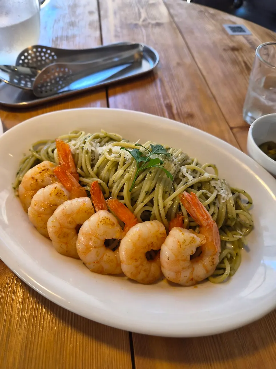 Andover's fresh basil oil pasta