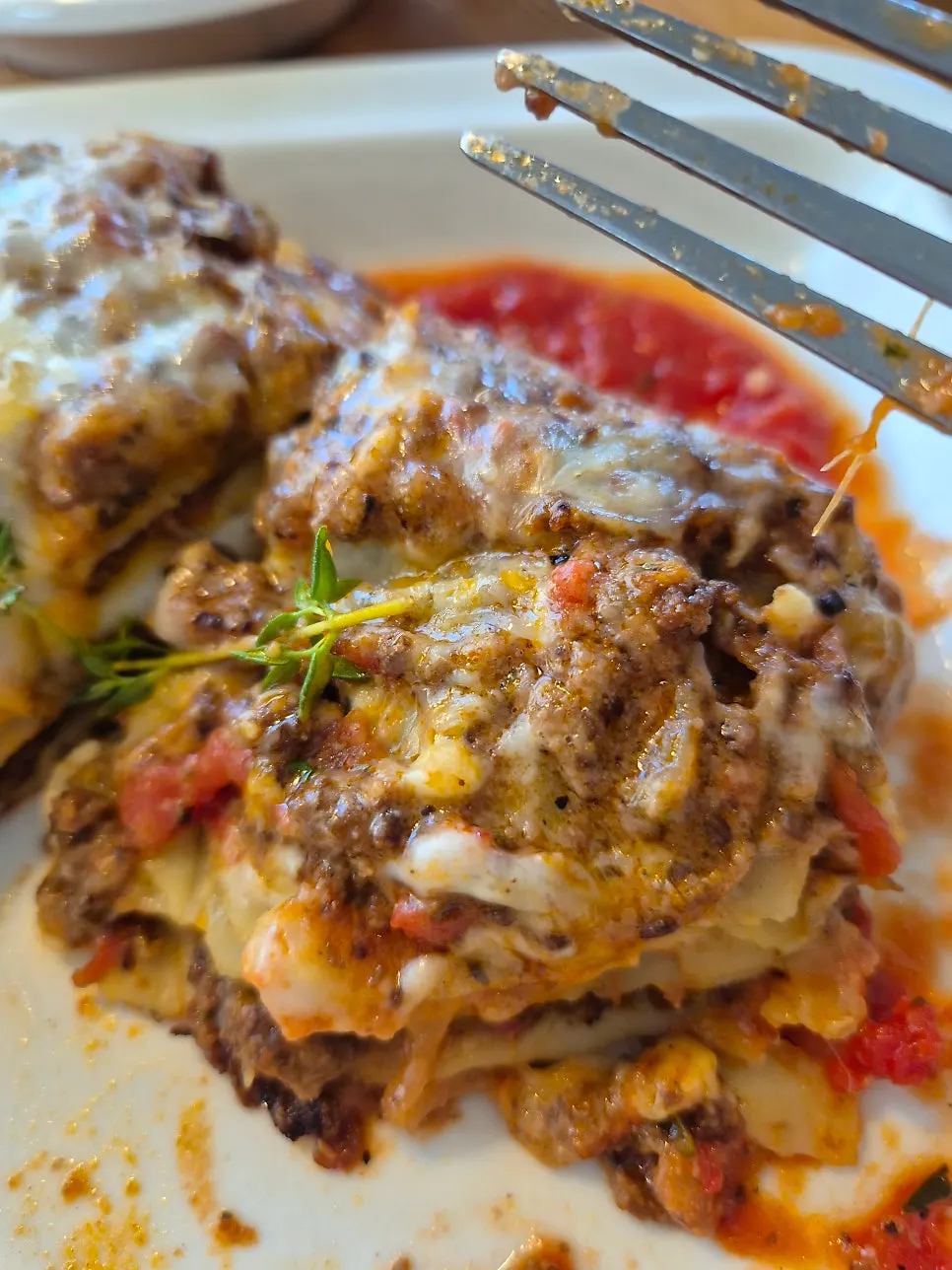 Andover's 650g lasagna layered with ragu sauce and cheese