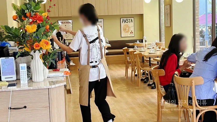 View of the restaurant from a solo dining seat