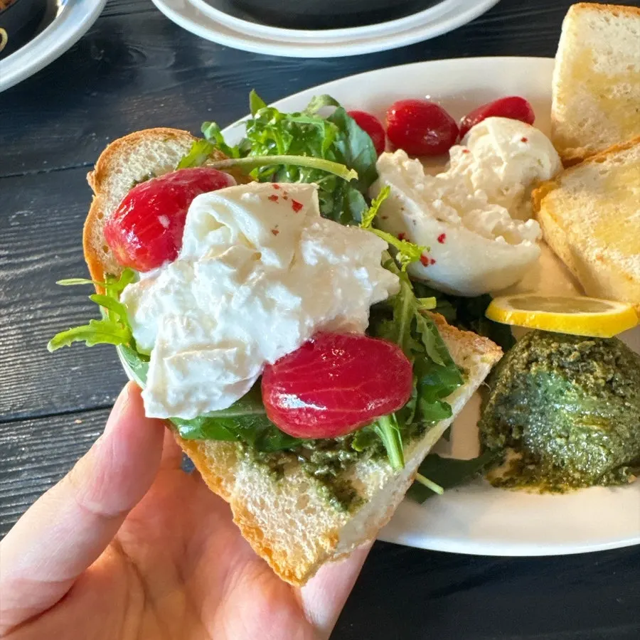 Burrata cheese and tomato salad