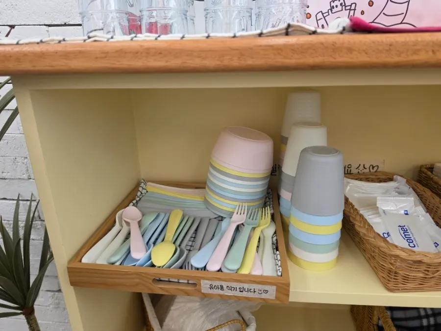 Baby chair set up at the café