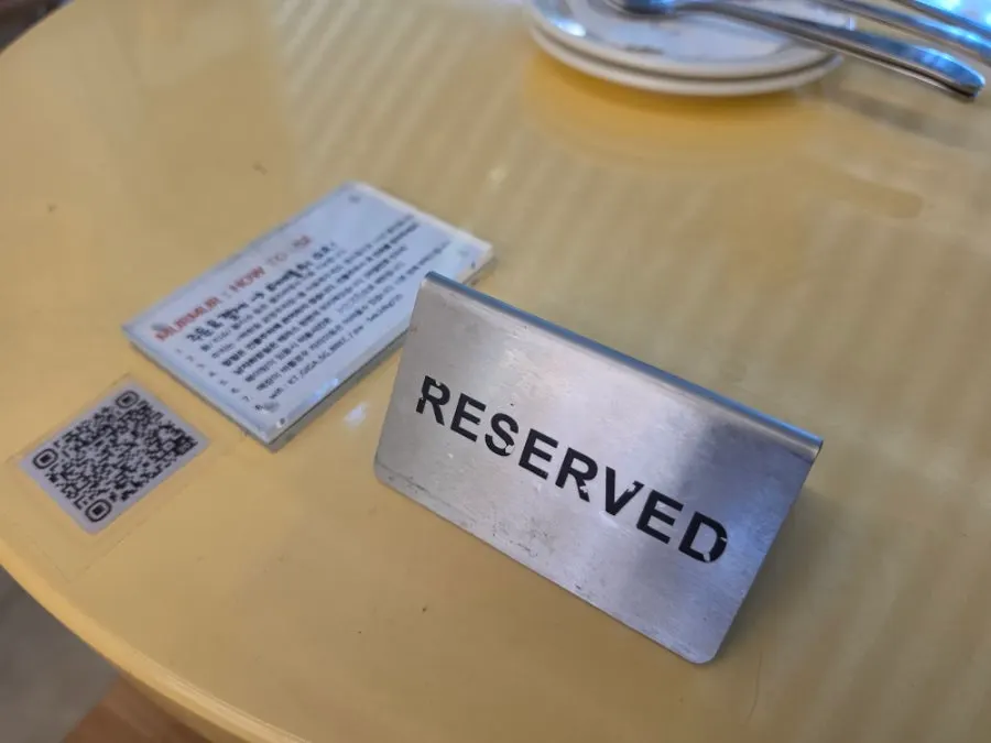 Reserved table seating arranged via Naver reservation