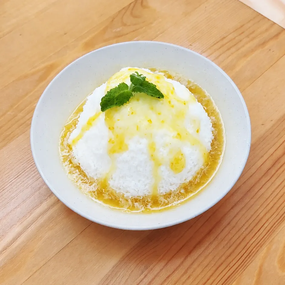 달콤한 유자 빙수 디저트