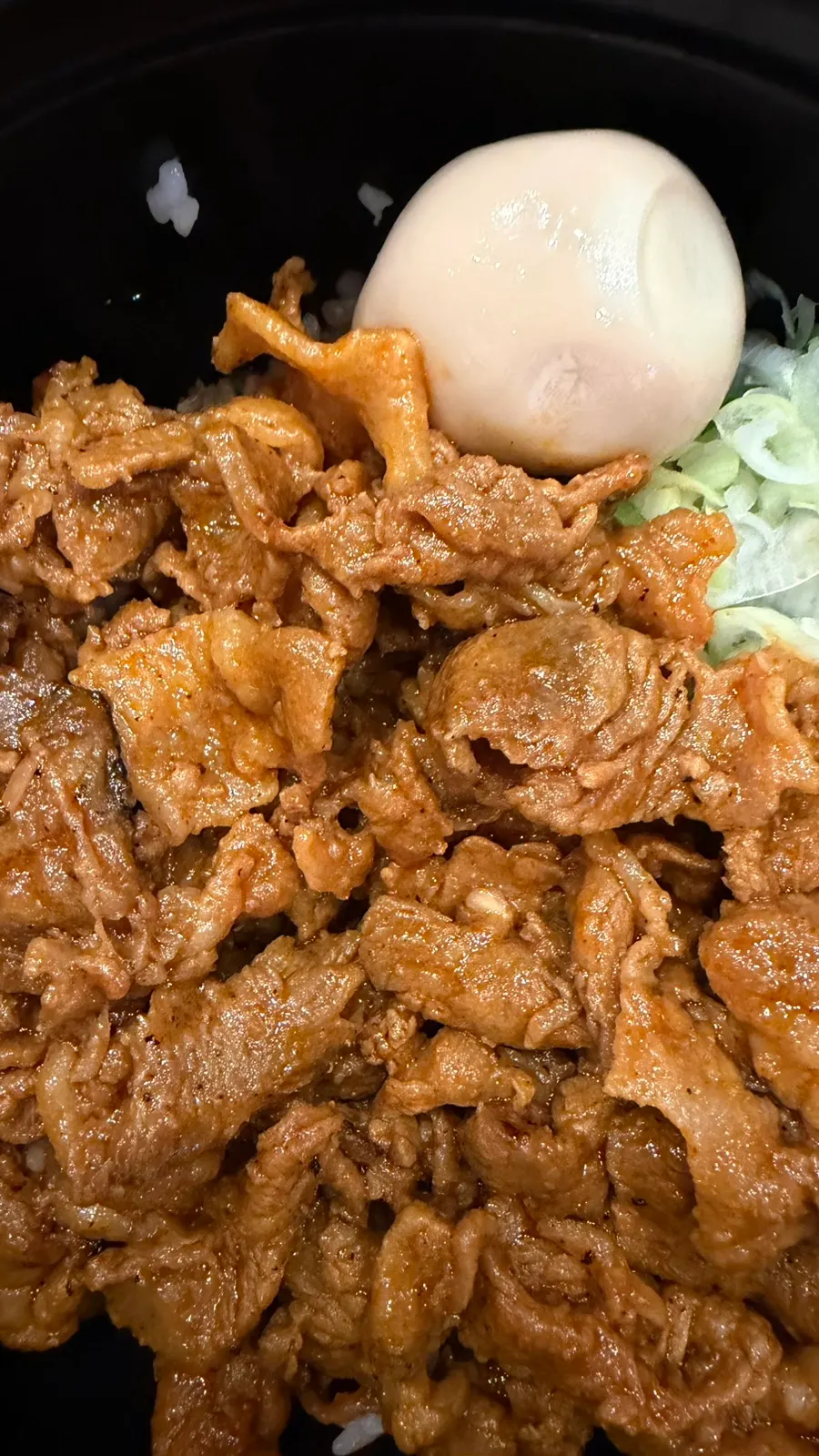 Butadon topped with pork neck and onsen tamago