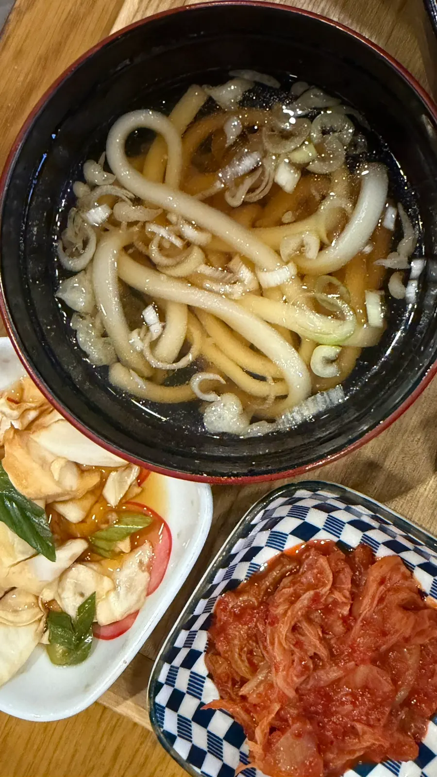 Danmuji, kimchi, and cabbage side dishes