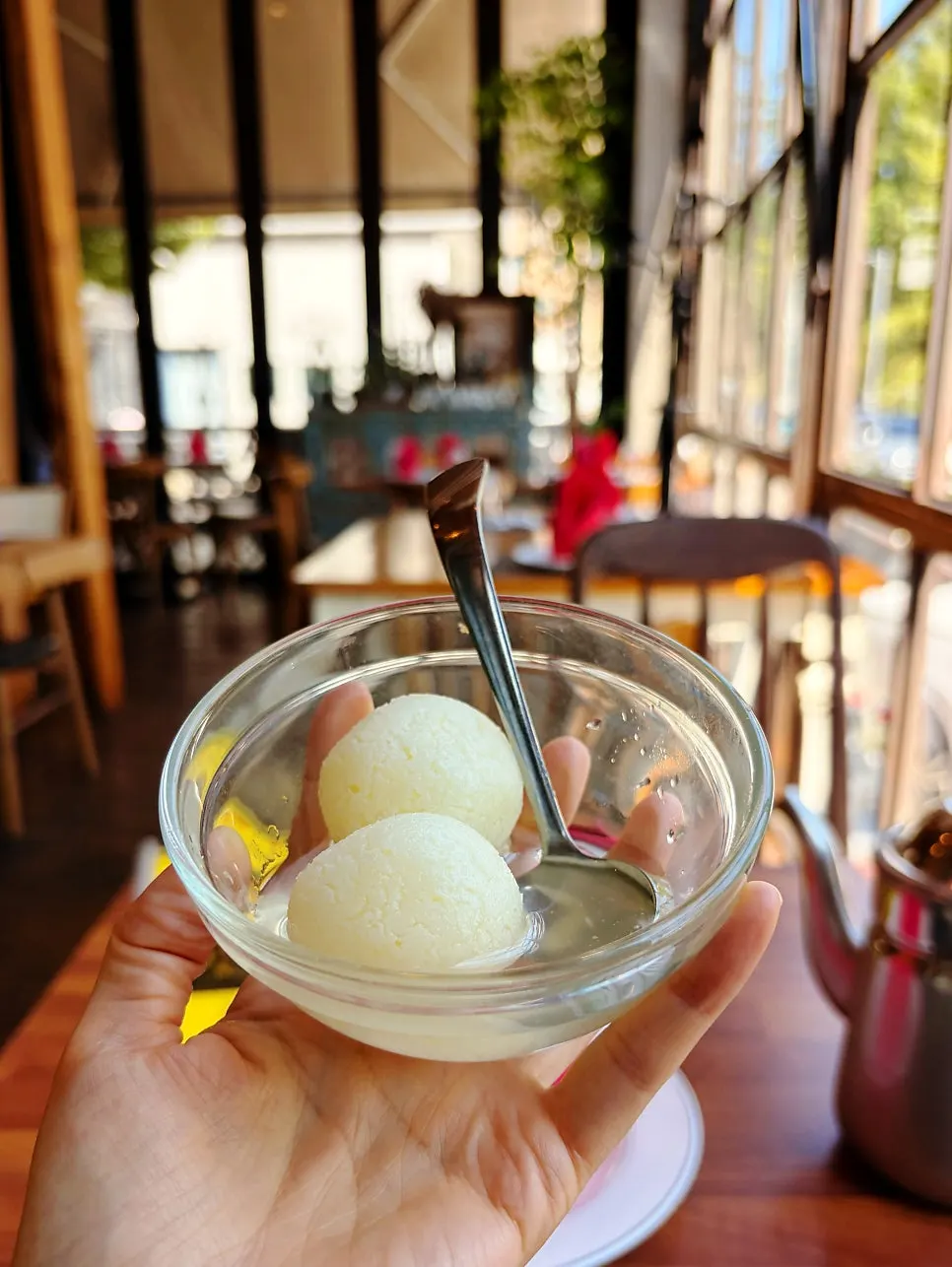 Rasgulla, an Indian cheese dessert