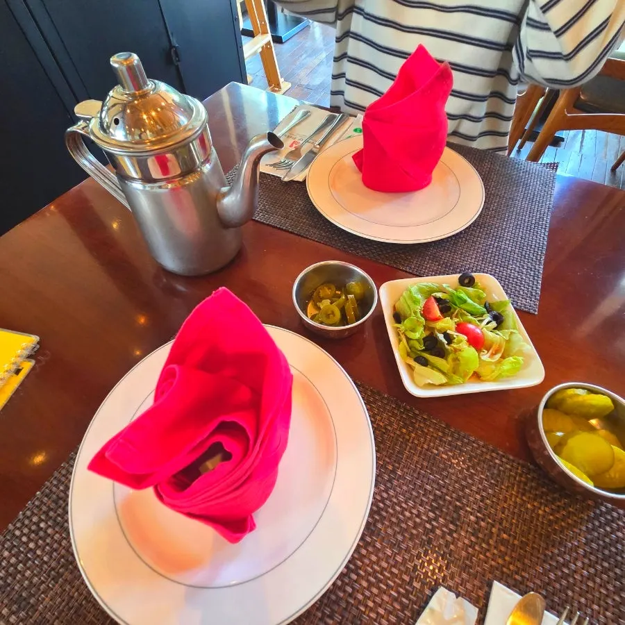 Lunch set salad and pickles