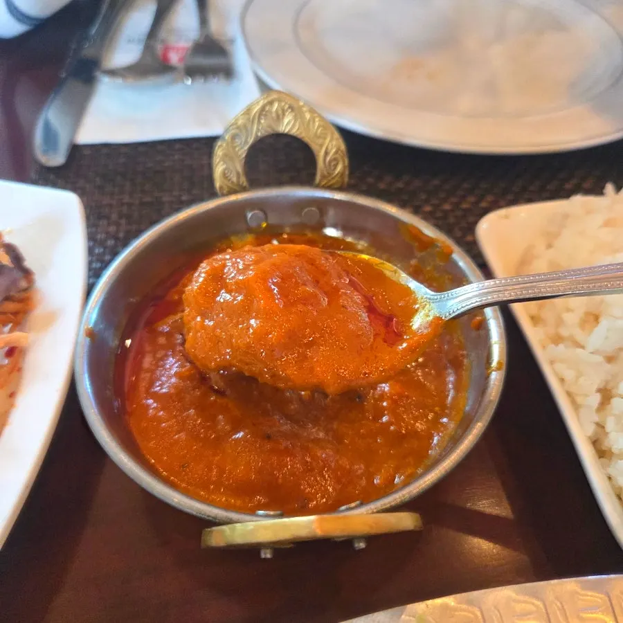 Curry ordered mildly spicy