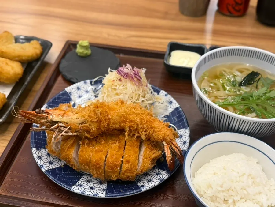 Full mixed katsu set spread at Katsu Shokudo Pangyo Main Branch