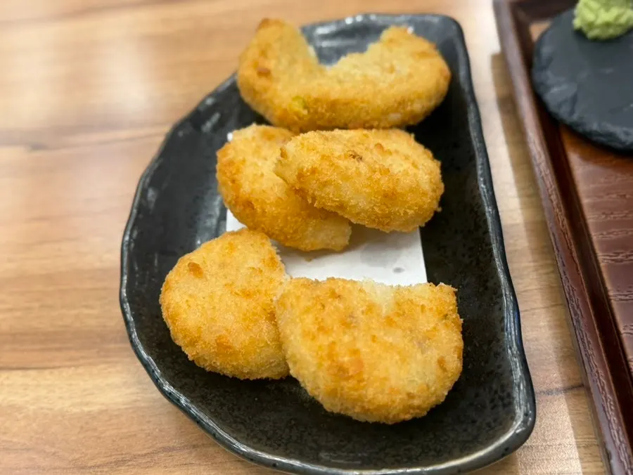 Three kinds of croquette ordered as a side
