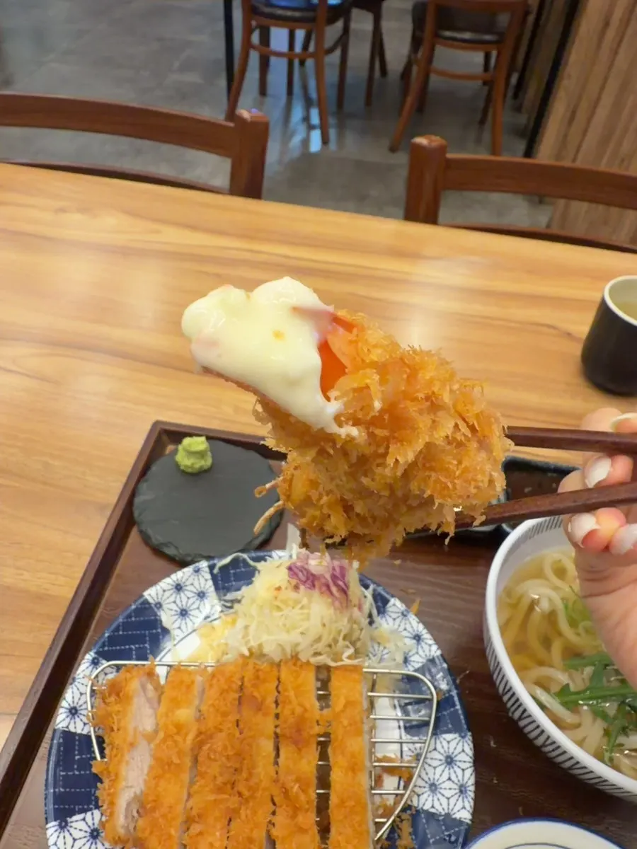 Mixed katsu set and croquettes together at Katsu Shokudo Pangyo Main Branch