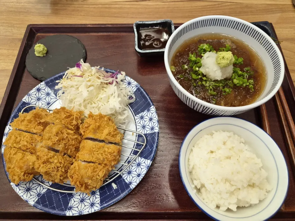 Thick hire katsu set with icy cold soba