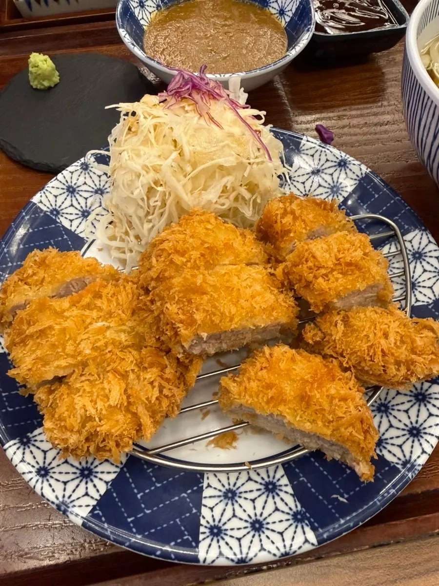 Cross-section of the crispy-outside, tender-inside fillet katsu