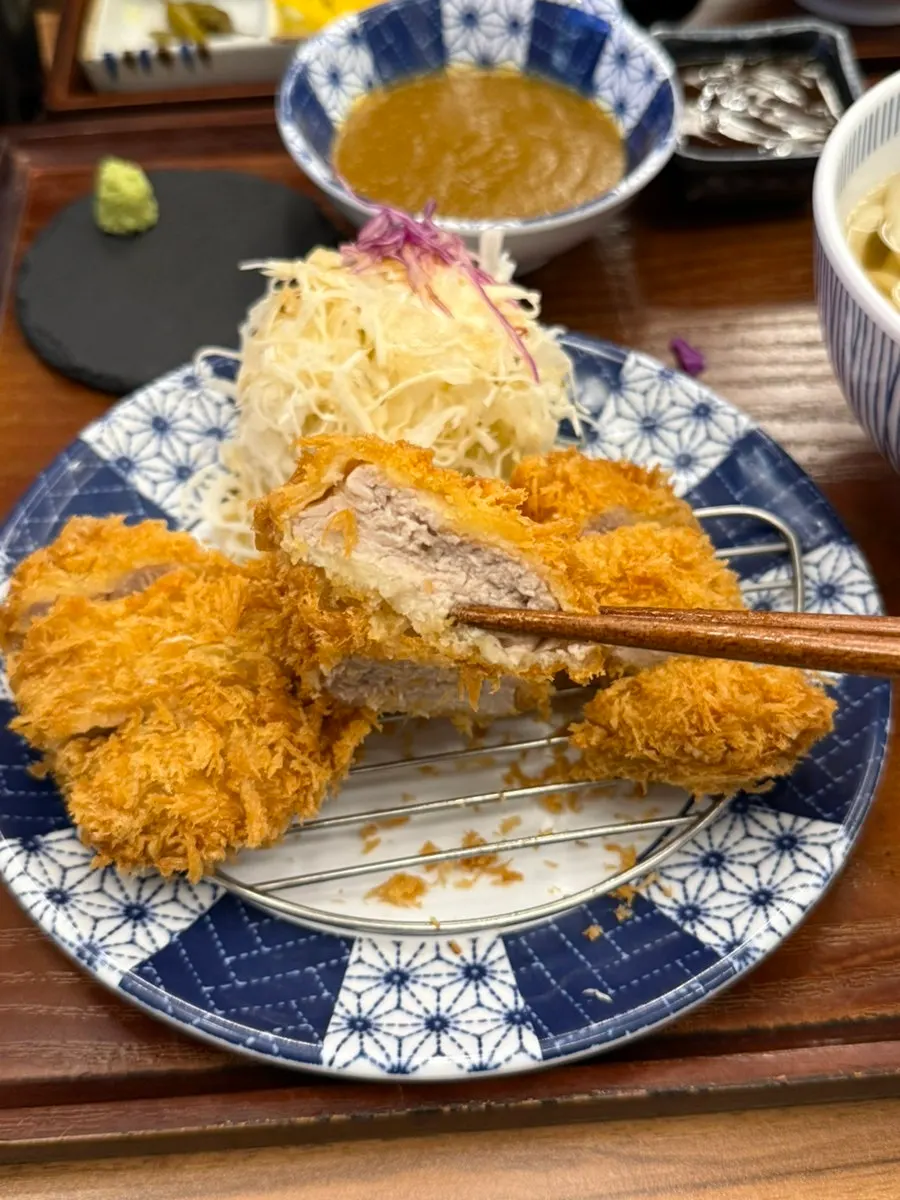 Close-up of the fillet katsu fried from soft pork fillet