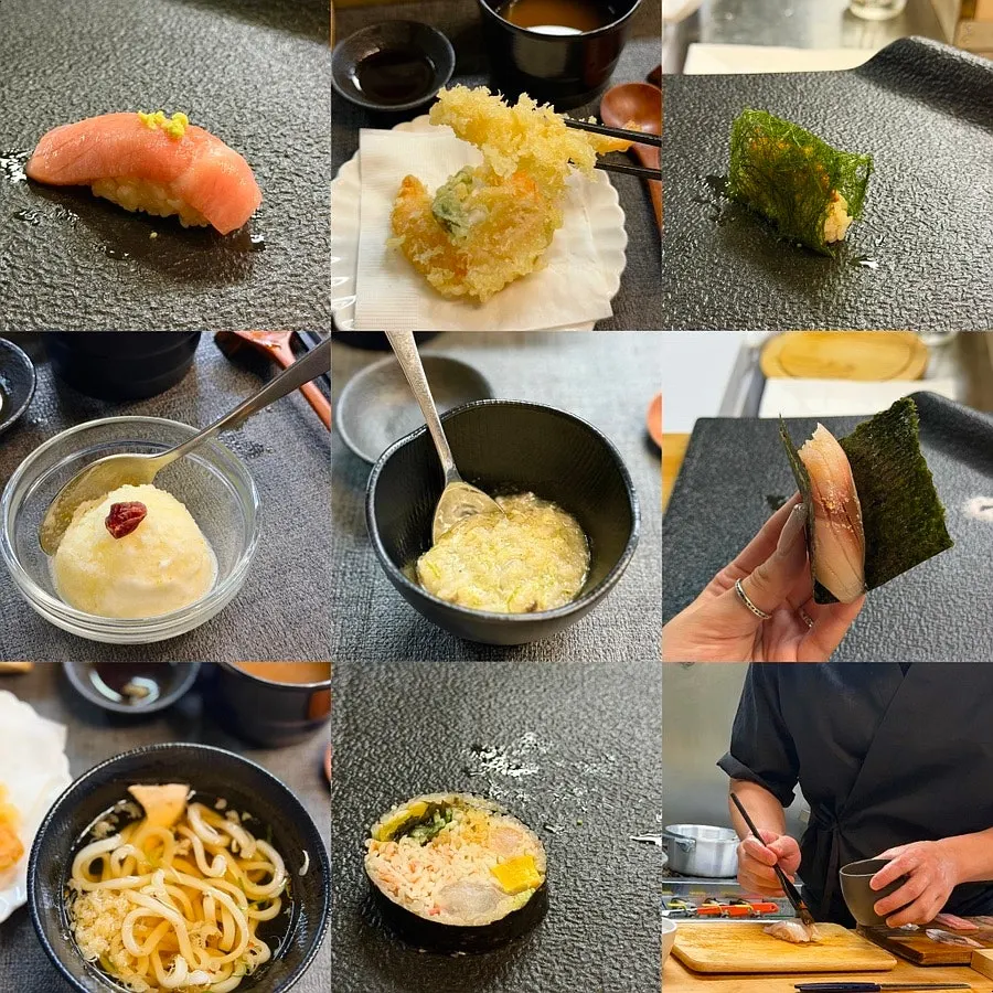 수요리식당 런치 코스 요리 접시