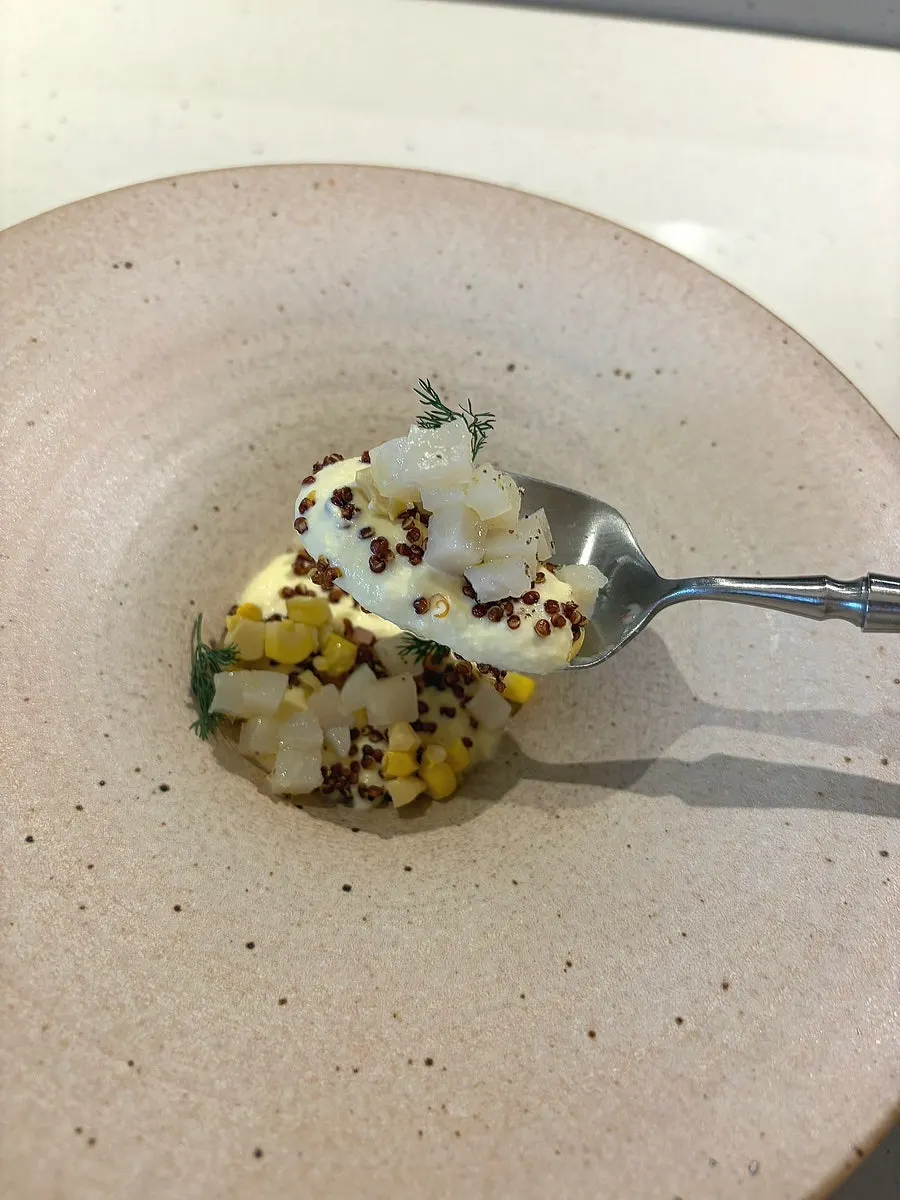 A mid-course dish from the Kkweda dinner