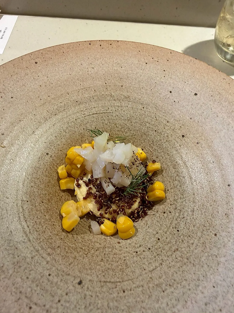Corn custard with scallop
