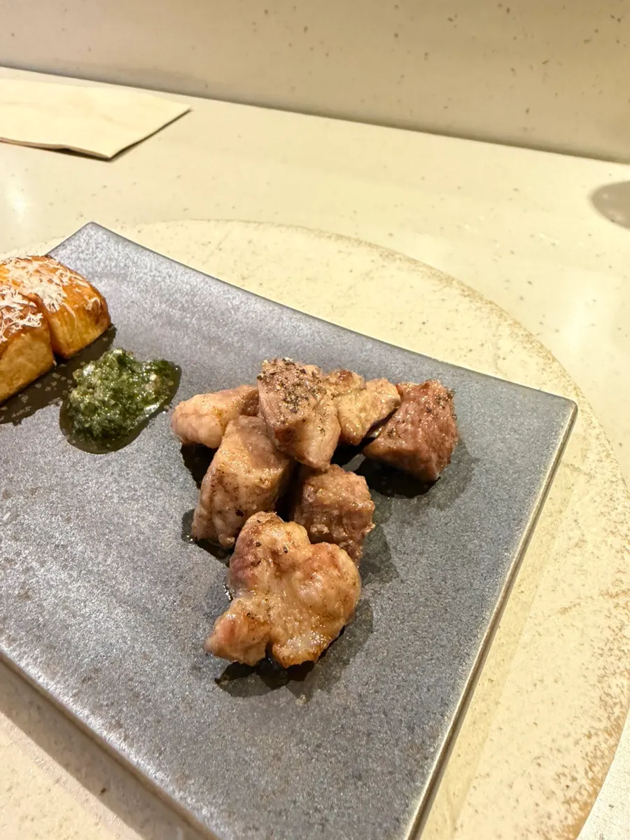 Iberico pork and chimichurri sauce