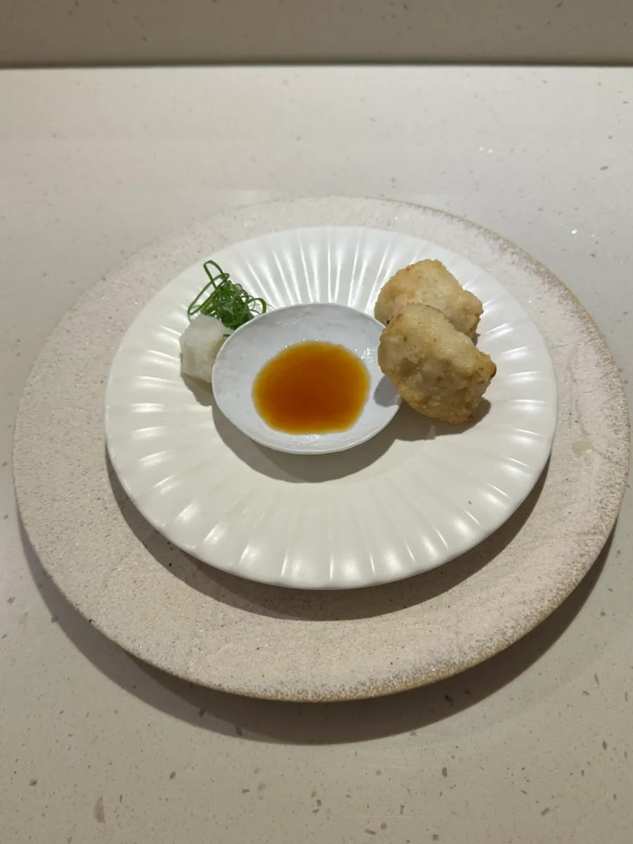 Plated Iberico pork with chimichurri