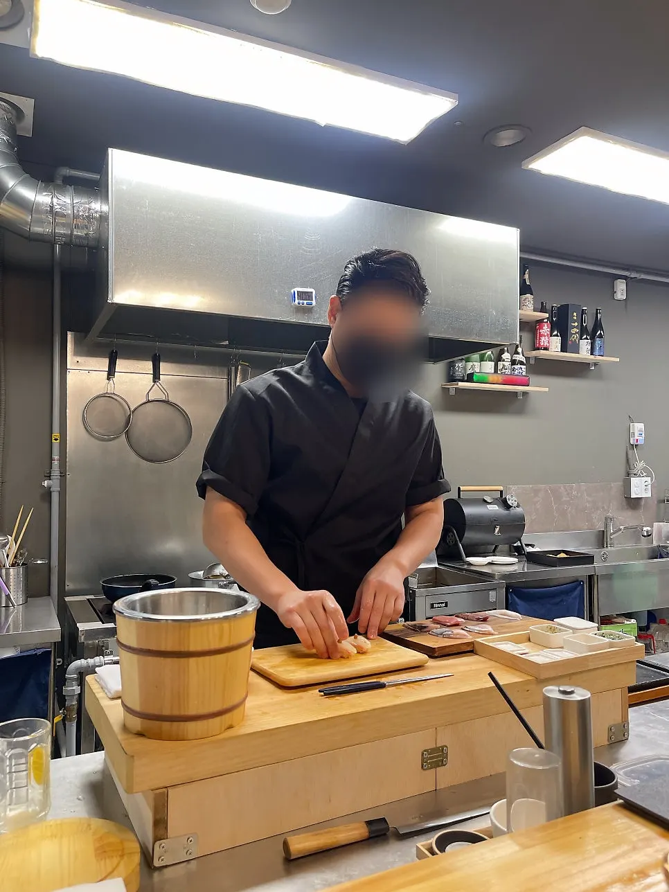 Neatly set counter seat at the restaurant