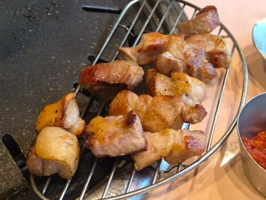 Pork neck with wasabi