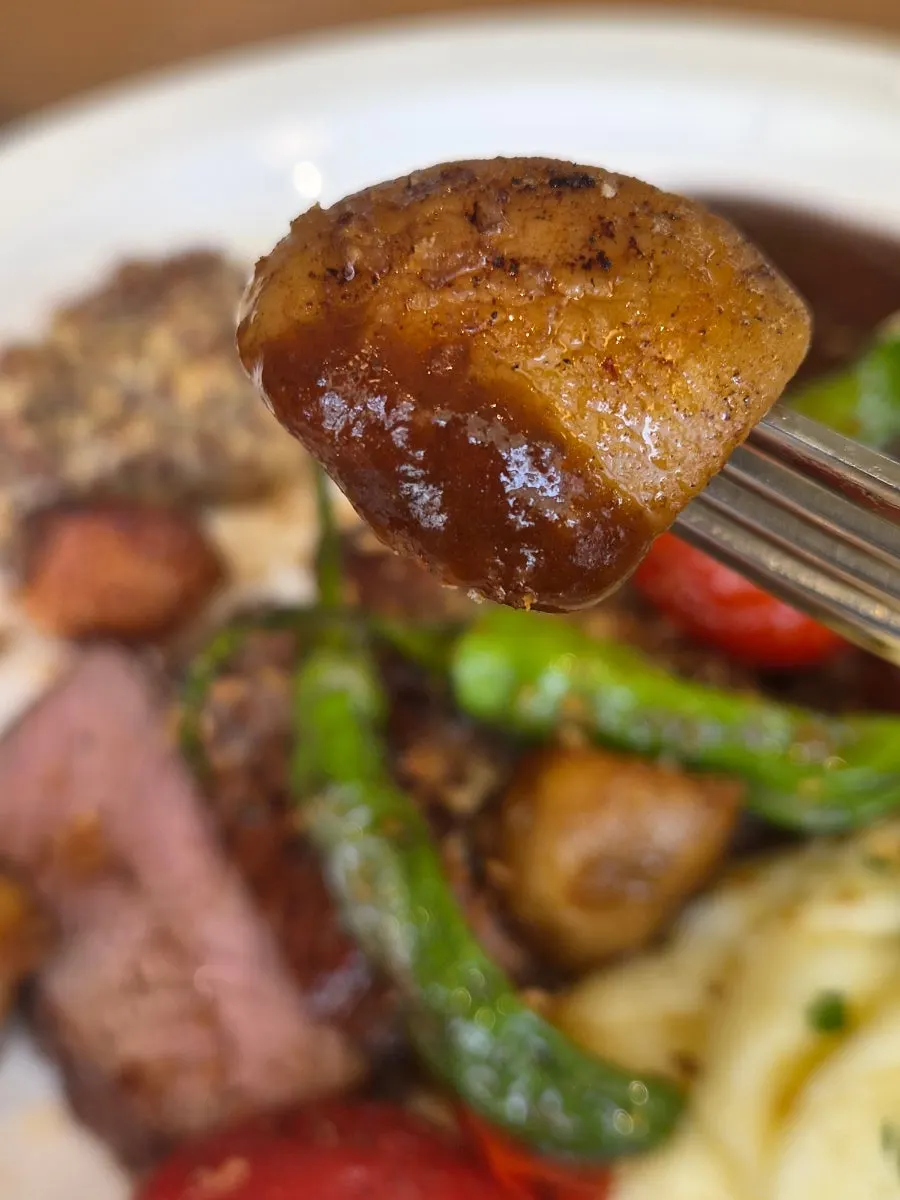 Flat iron steak garnish selection