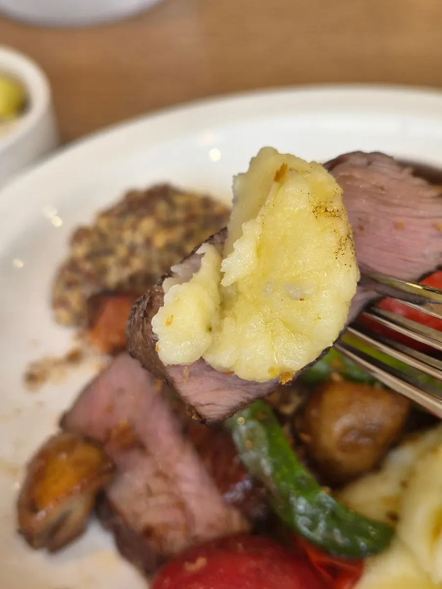 Combination of steak and side dishes