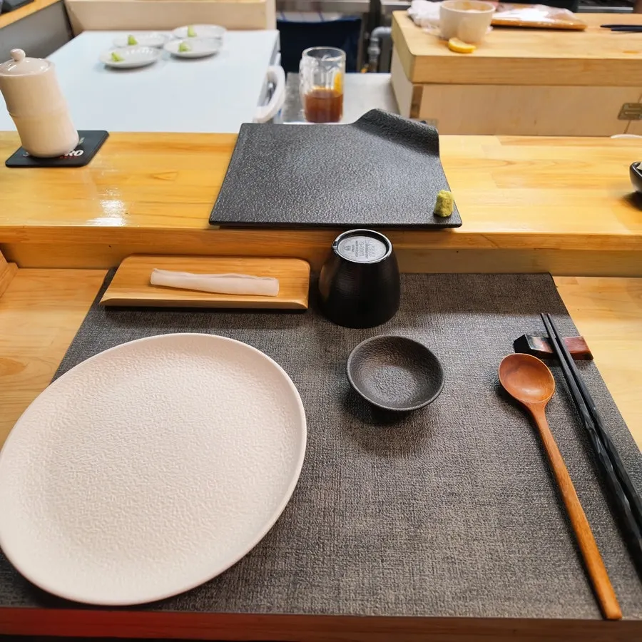 Interior of Suyori Sikdang's bar-style counter seating